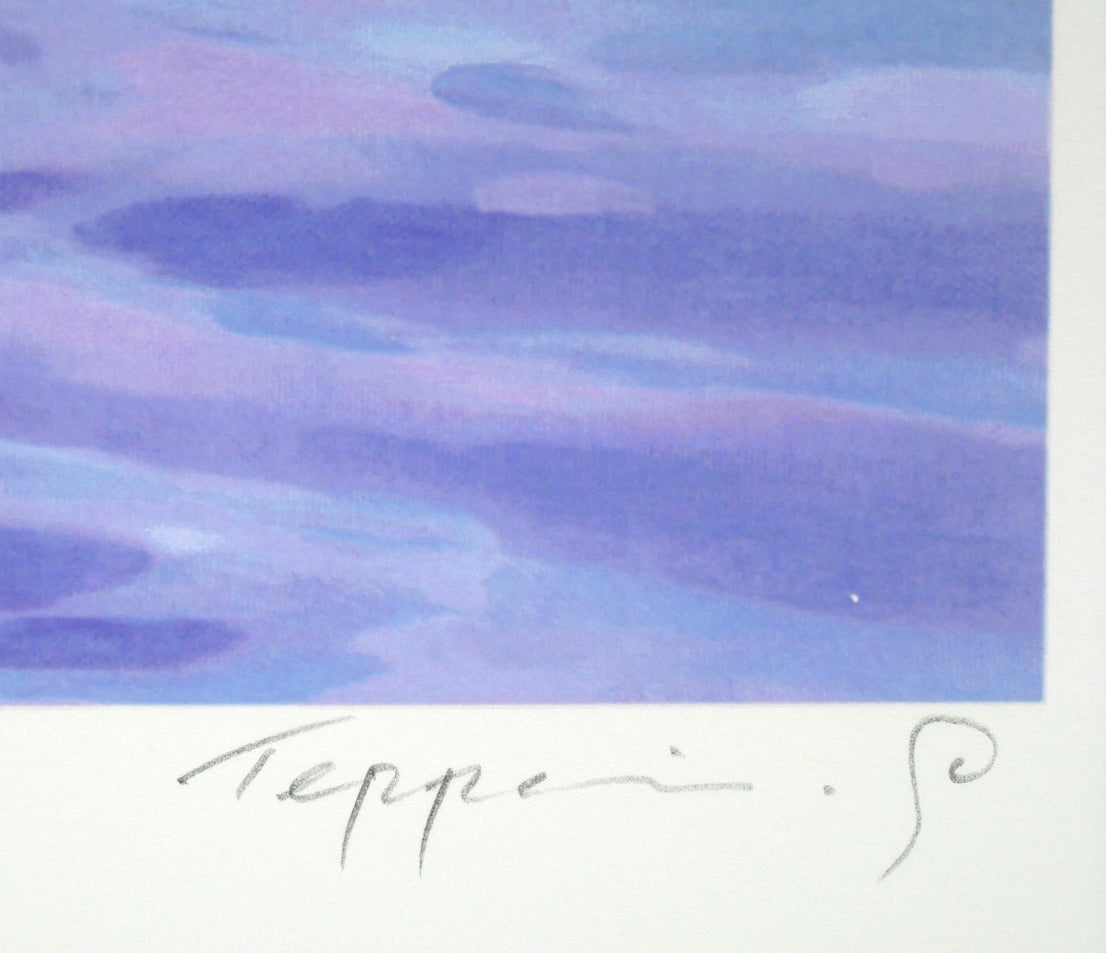 笹倉鉄平「エクリューズ浜」シルクスクリーン版画 本人直筆鉛筆サイン