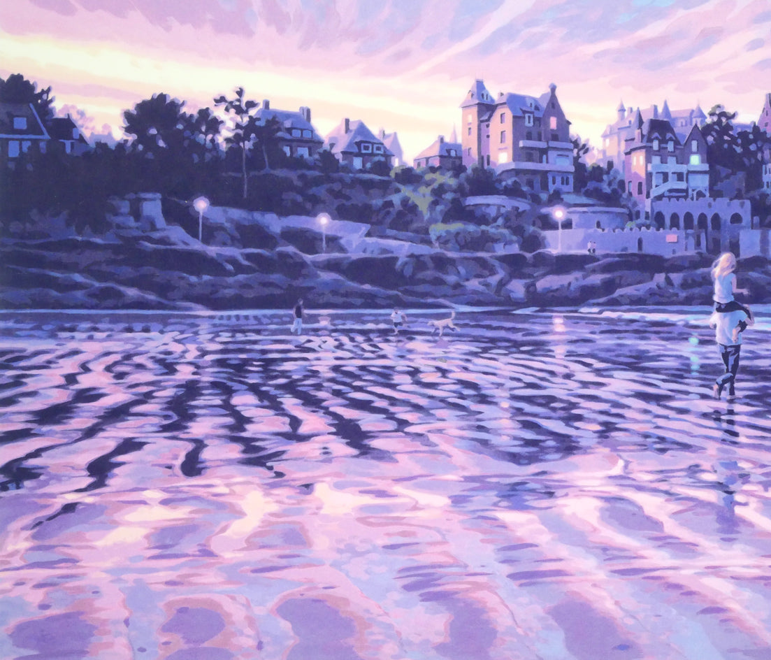 笹倉鉄平「エクリューズ浜」シルクスクリーン版画 拡大画像1