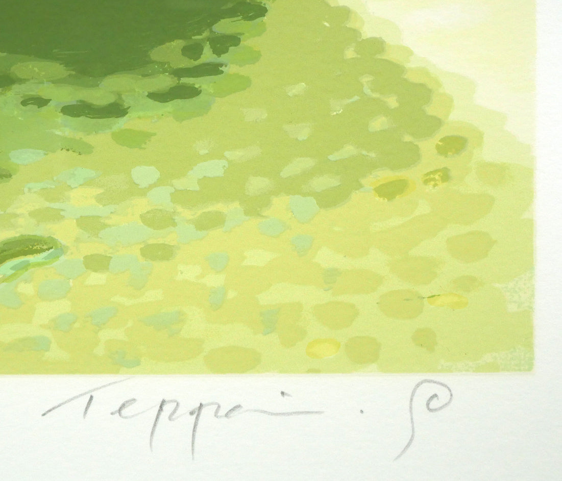 笹倉鉄平「エヴァーグリーン」シルクスクリーン版画 本人直筆鉛筆サイン