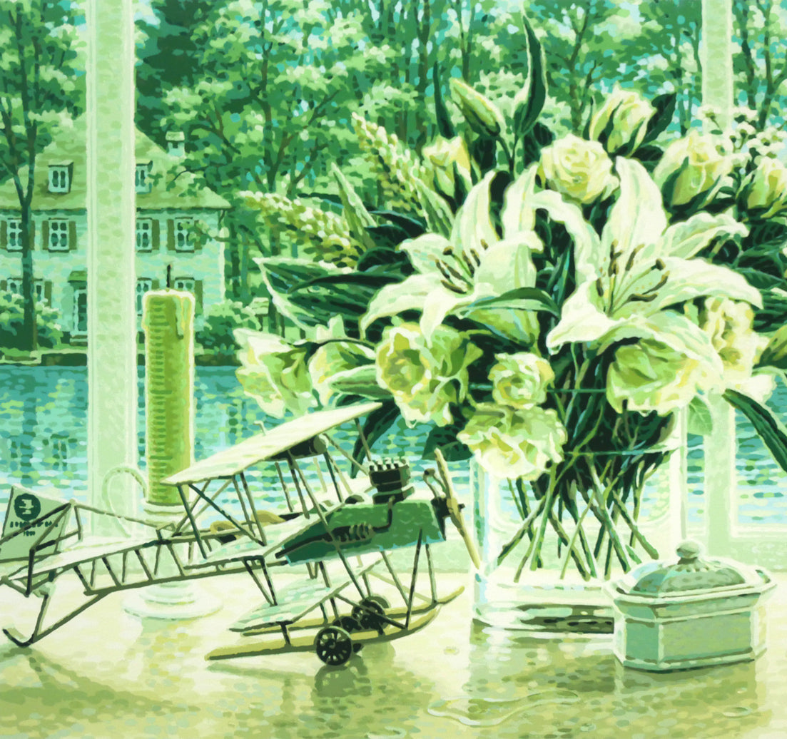 笹倉鉄平「エヴァーグリーン」シルクスクリーン版画 拡大画像1