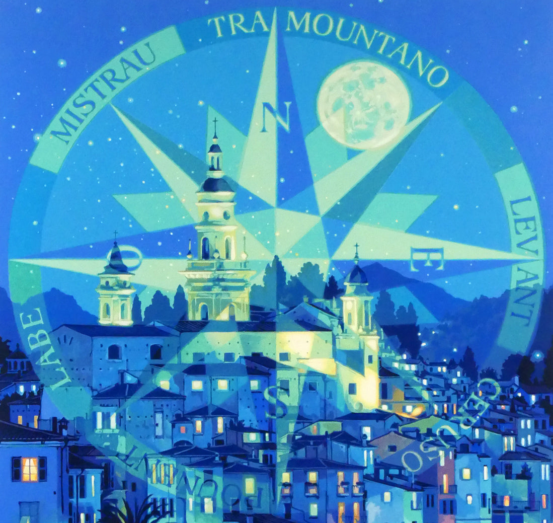 笹倉鉄平「マントン(Menton)」シルクスクリーン版画 拡大画像1