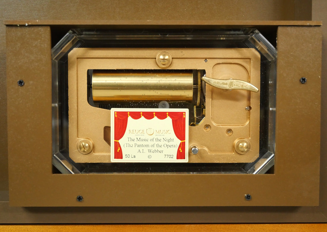 笹倉鉄平「メロディア」シルクスクリーン版画・特製オルゴール額装 オルゴール裏側画像