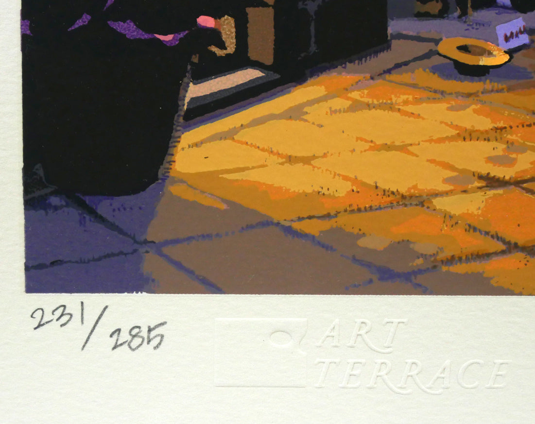 笹倉鉄平「メロディア」シルクスクリーン版画・特製オルゴール額装 限定番号(ed,231/285)