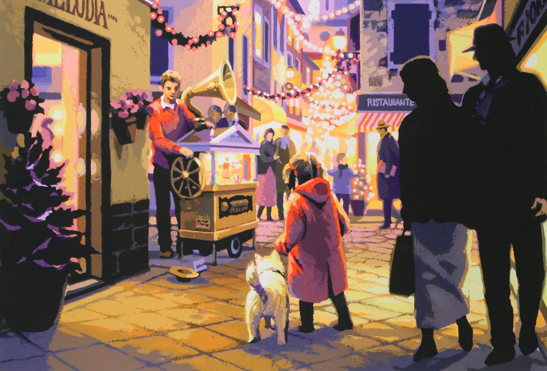 笹倉鉄平「メロディア」シルクスクリーン版画・特製オルゴール額装 拡大画像3