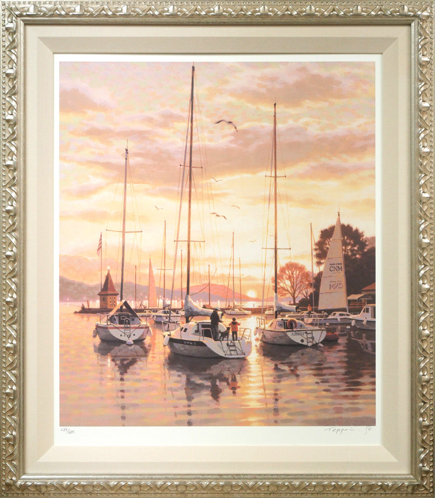 笹倉鉄平「モルジュの夕陽」リトグラフ&シルクスクリーン版画