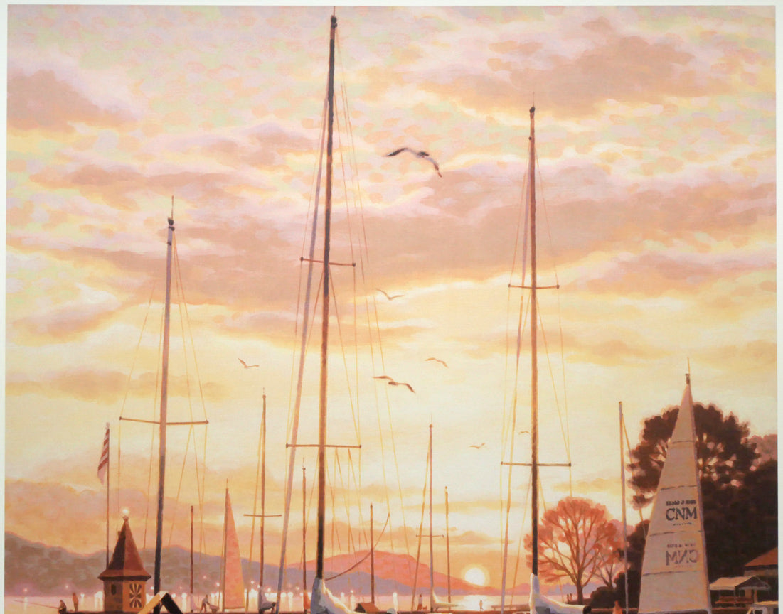 笹倉鉄平「モルジュの夕陽」リトグラフ&シルクスクリーン版画 拡大画像1