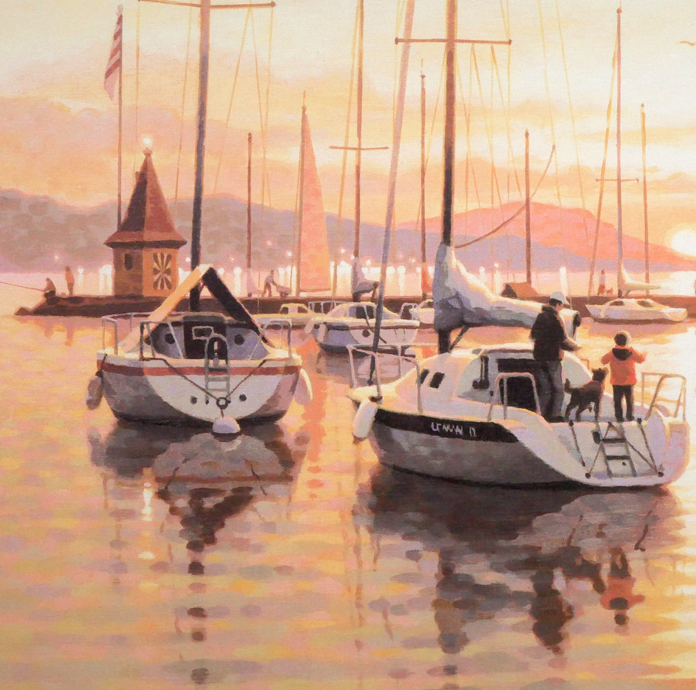 笹倉鉄平「モルジュの夕陽」リトグラフ&シルクスクリーン版画 拡大画像4