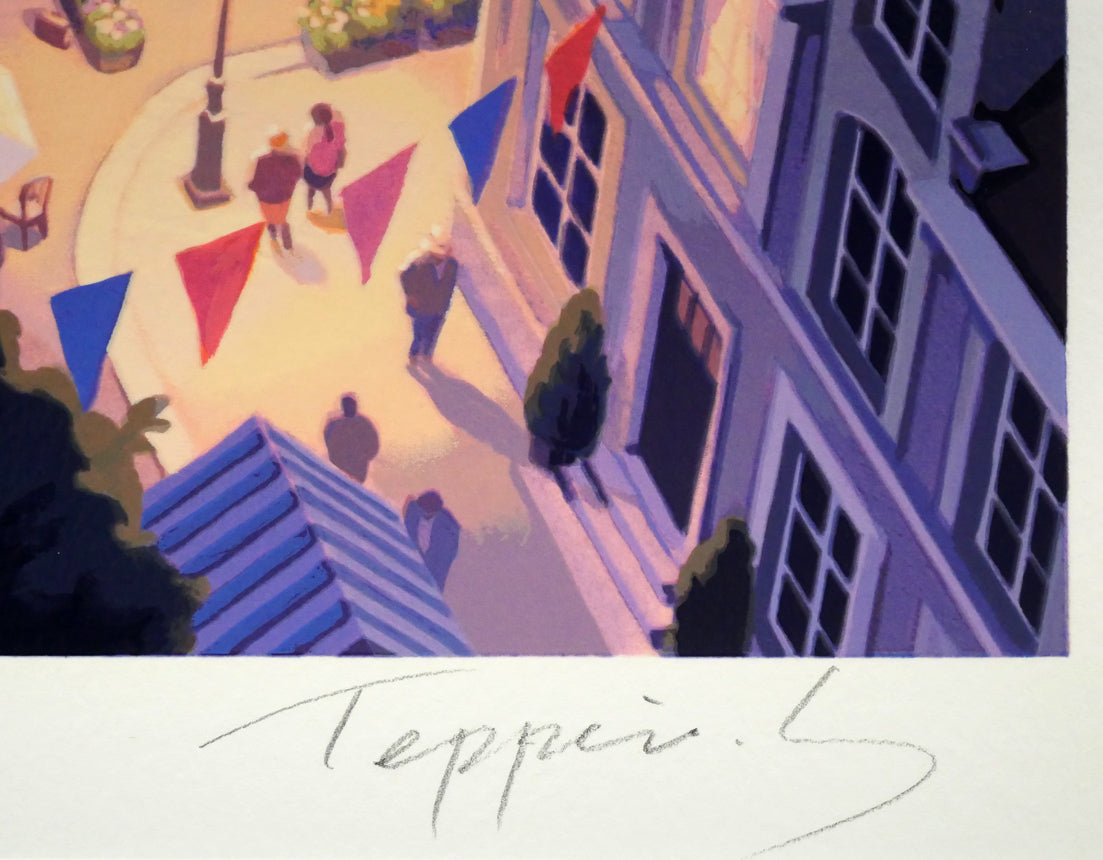 笹倉鉄平「パサージュ デ ルミエール 光の河」シルクスクリーン版画 本人直筆鉛筆サイン