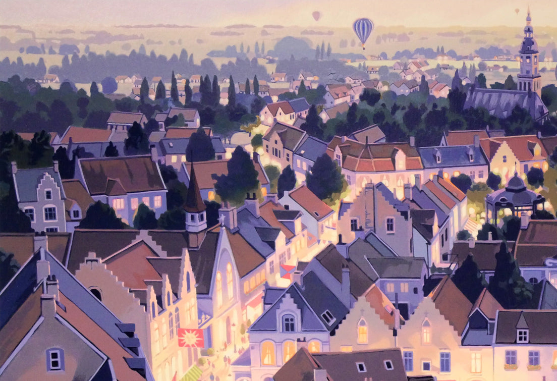 笹倉鉄平「パサージュ デ ルミエール 光の河」シルクスクリーン版画 拡大画像1