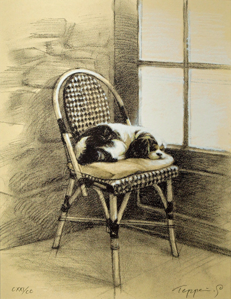 笹倉鉄平「うたた寝」リトグラフ+シルクスクリーン版画 作品全体画像