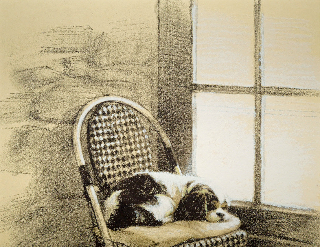 笹倉鉄平「うたた寝」リトグラフ+シルクスクリーン版画 拡大画像1