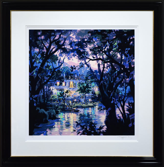 笹倉鉄平「ヴァイオリンの森に」シルクスクリーン版画