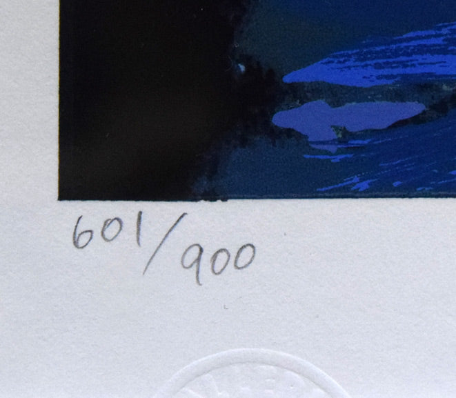 笹倉鉄平「ヴァイオリンの森に」シルクスクリーン版画 限定番号(ed,601/900)拡大画像