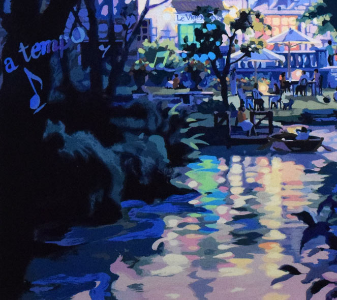 笹倉鉄平「ヴァイオリンの森に」シルクスクリーン版画 拡大画像5