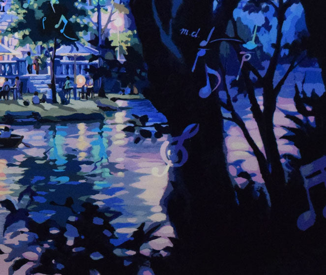 笹倉鉄平「ヴァイオリンの森に」シルクスクリーン版画 拡大画像6