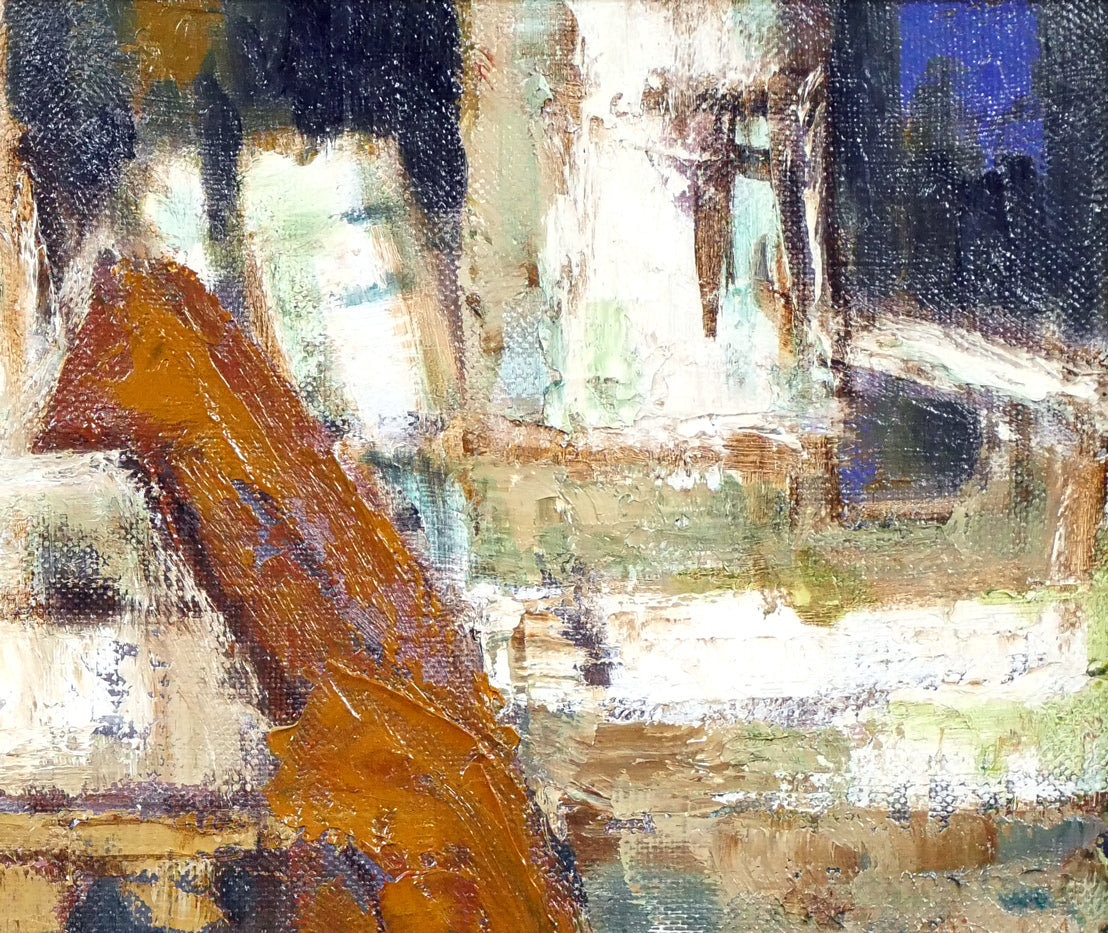 笹沼浩平「錨と舩(渡欧記念個展出品作)」油絵・F6号 拡大画像2