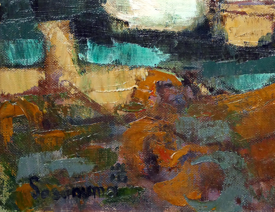 笹沼浩平「錨と舩(渡欧記念個展出品作)」油絵・F6号 拡大画像3