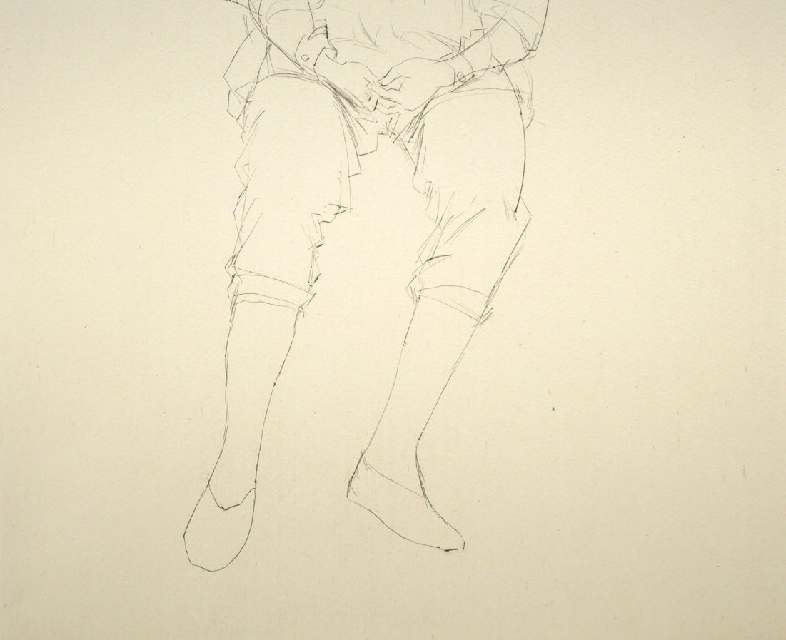 佐藤忠良「正面向きに座る少女(版画集「10人の女たち」より)」ドライポイント(銅版画) 拡大画像2