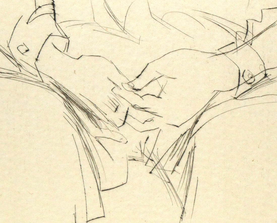 佐藤忠良「正面向きに座る少女(版画集「10人の女たち」より)」ドライポイント(銅版画) 拡大画像4