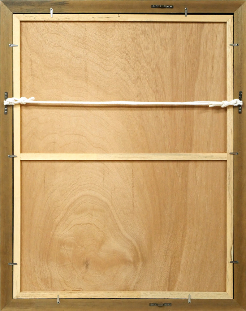 佐藤忠良「正面向きに座る少女(版画集「10人の女たち」より)」ドライポイント(銅版画) 額縁裏側画像