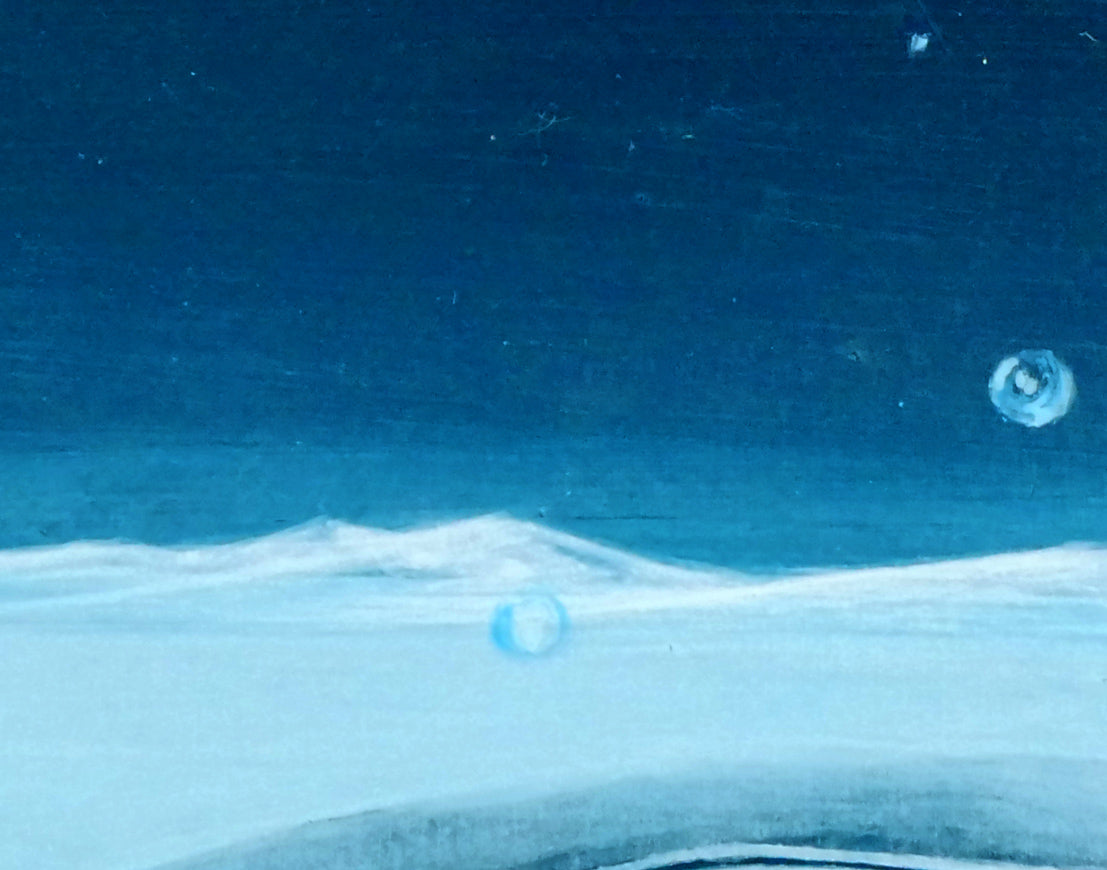 佐藤武「冬のオアシスⅡ」アクリル画(18.5×14.5cm) 拡大画像2