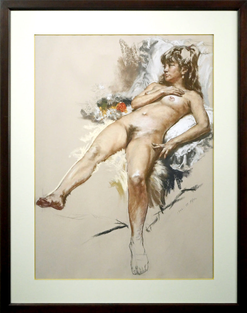 佐藤照雄「花のマハ」パステル画・20号