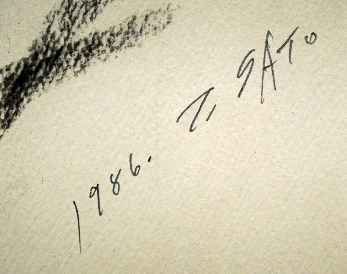 佐藤照雄「花のマハ」パステル画・20号 年記(1986年作)、サイン拡大画像