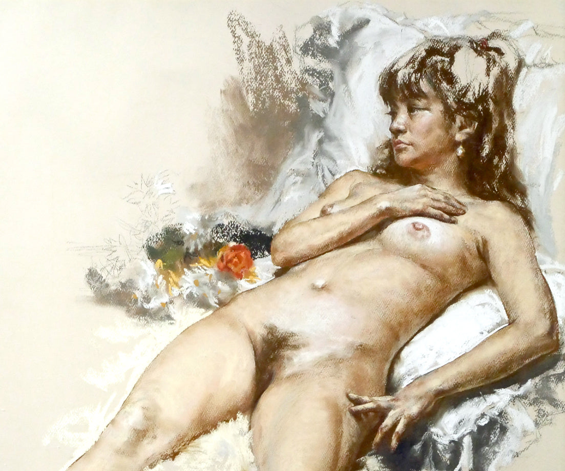 佐藤照雄「花のマハ」パステル画・20号 拡大画像1