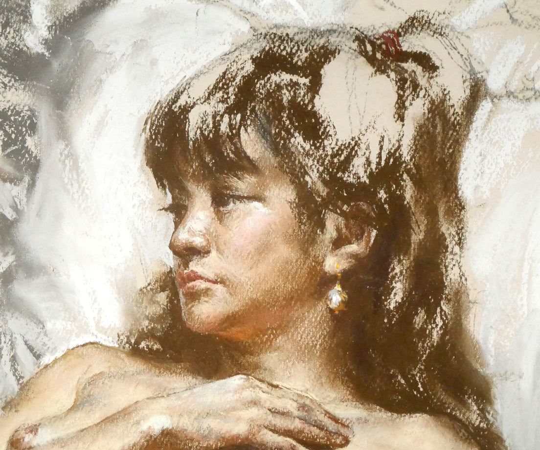 佐藤照雄「花のマハ」パステル画・20号 拡大画像3