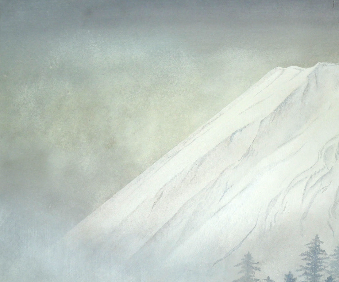 佐藤晨「富獄霧霽」日本画・F20号 拡大画像1