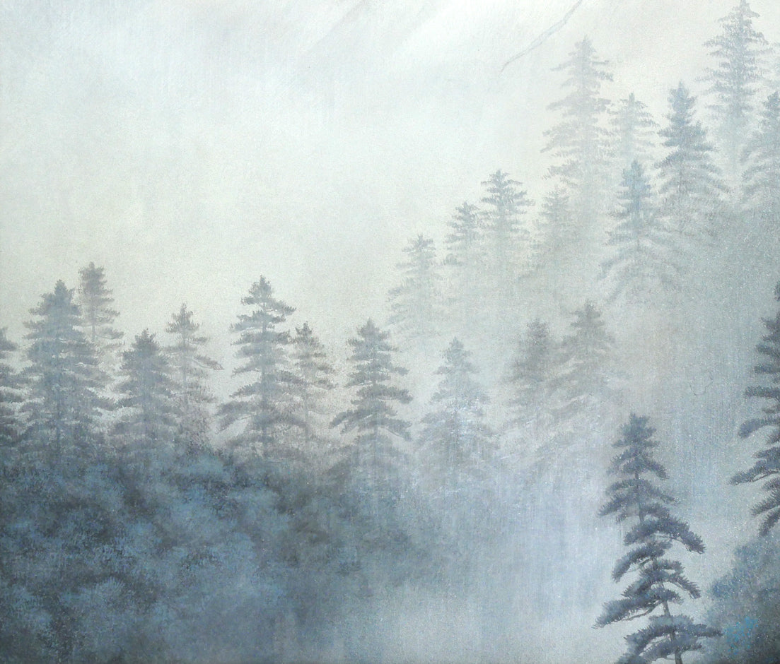 佐藤晨「富獄霧霽」日本画・F20号 拡大画像4