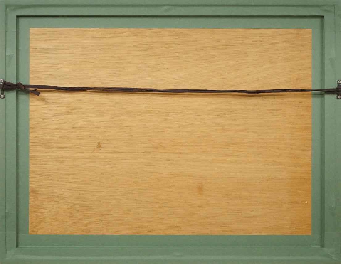 佐藤北久山「利尻富士」木版画 額縁裏側画像