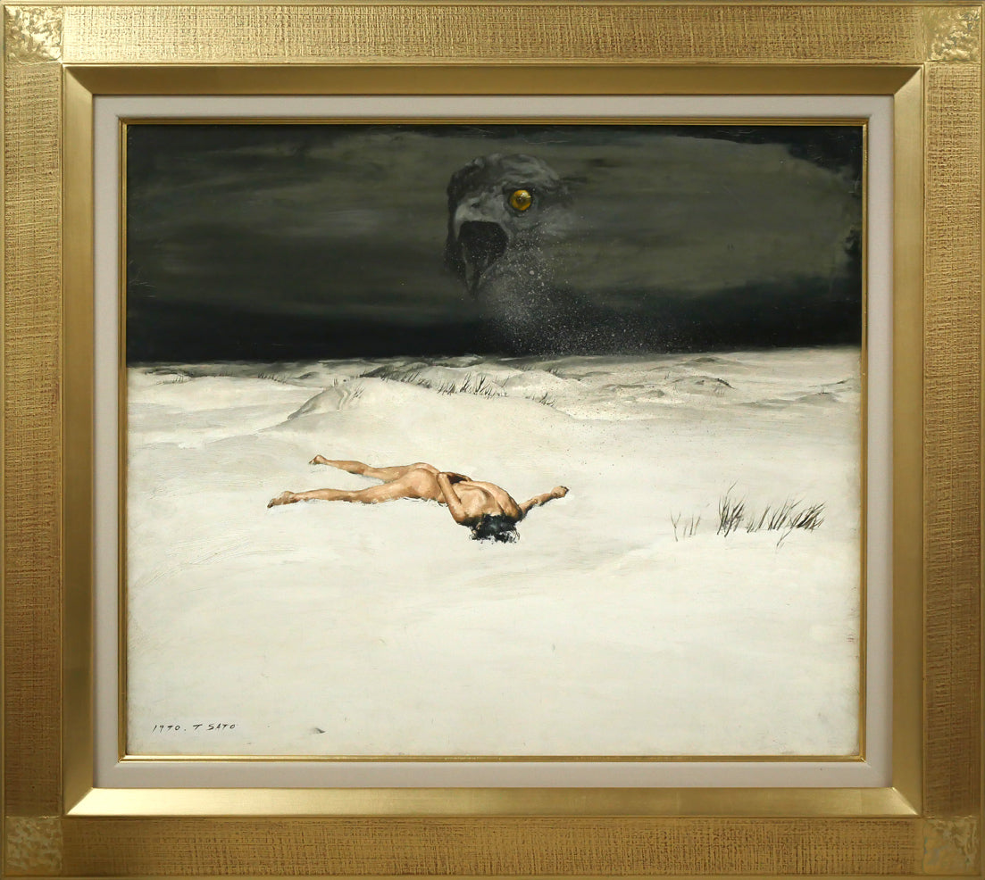 佐藤照雄「雪」油絵・F10号