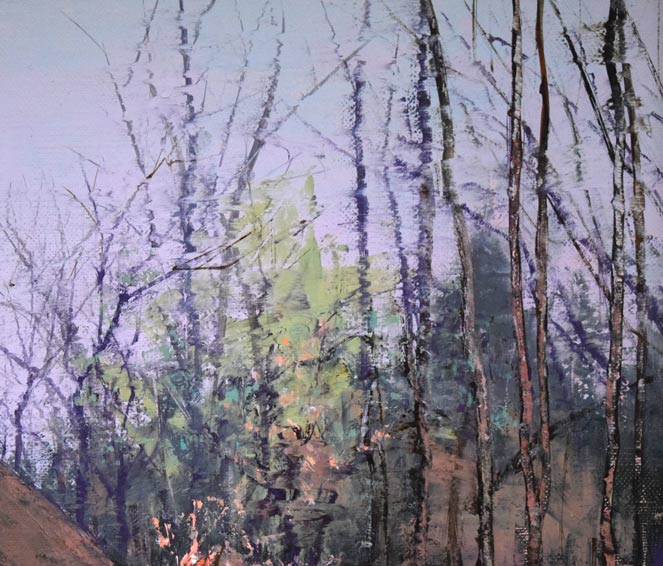 佐藤あつ子「兜造りの家(さがえ)」油絵・P8号 拡大画像5