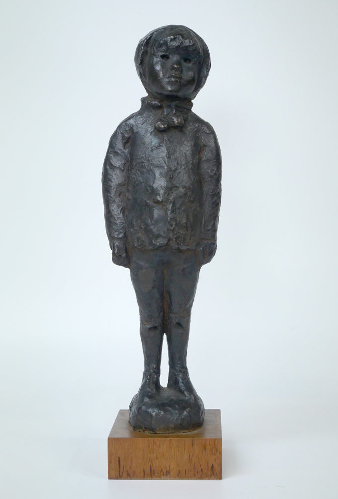 佐藤忠良「冬帽子」ブロンズ作品・共箱付き 全体画像1