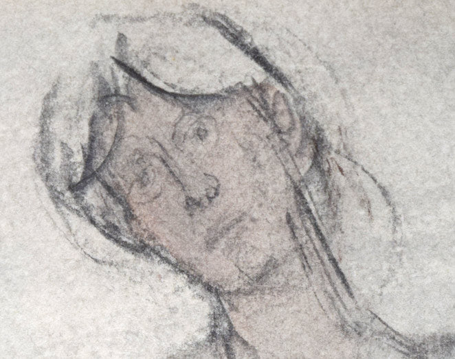 佐藤忠良「裸婦」水彩画 拡大画像2