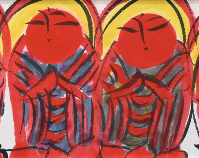 佐藤勝彦「無事(そのままで~)」肉筆墨彩画 拡大画像3