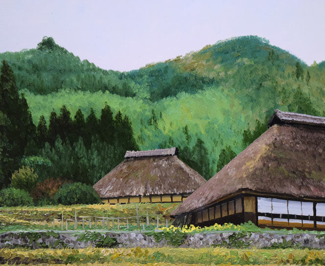 佐藤忠彦「山村春映(山口県)」油絵・P8号 拡大画像1