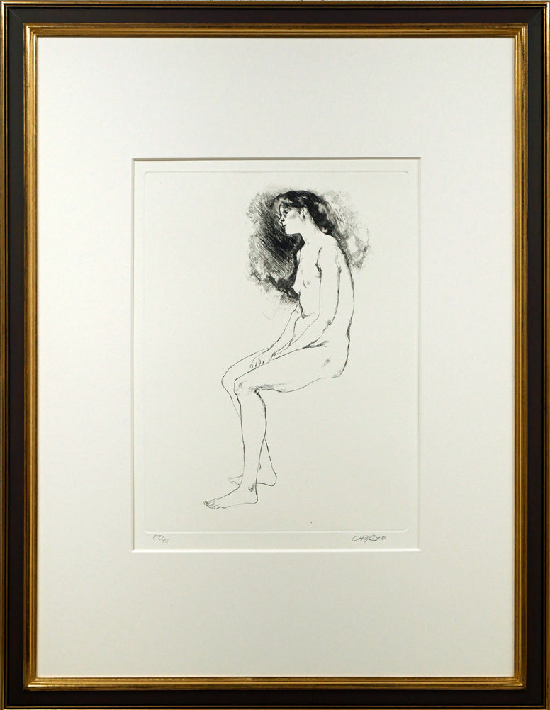 佐藤忠良「座像(或る日の女Ⅳ)」エッチング(銅版画)・限定品