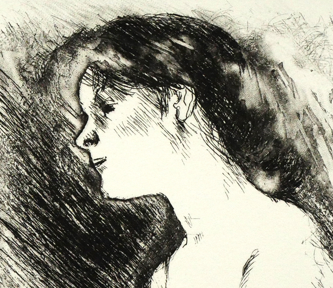 佐藤忠良「座像(或る日の女Ⅳ)」エッチング(銅版画)・限定品 拡大画像2