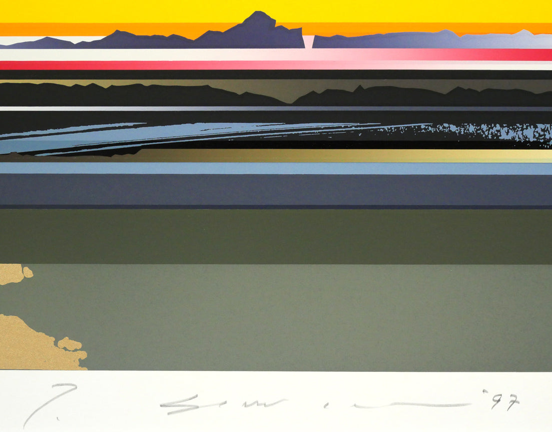 沢田哲郎「DAWNING」シルクスクリーン版画 本人直筆鉛筆サイン、年記(1997年作)