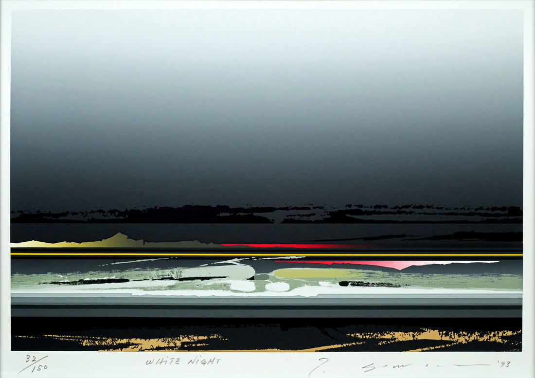 沢田哲郎「WHITE NIGHT」シルクスクリーン版画 作品全体画像