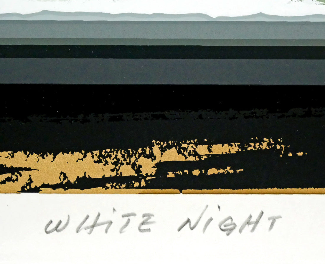 沢田哲郎「WHITE NIGHT」シルクスクリーン版画 タイトル拡大画像