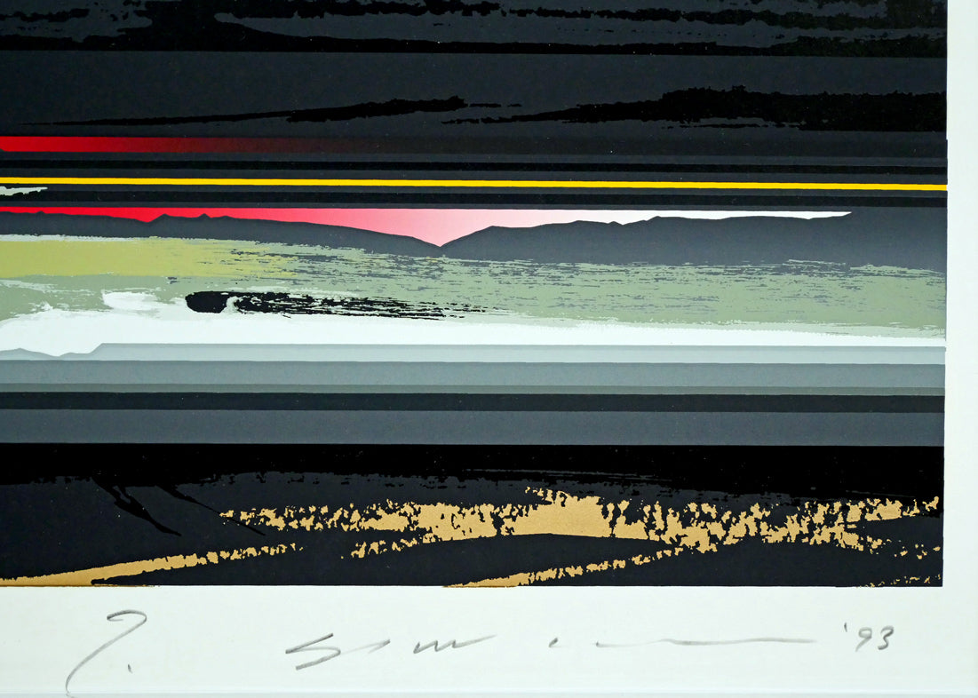 沢田哲郎「WHITE NIGHT」シルクスクリーン版画 本人直筆鉛筆サイン、年記(1993年作)