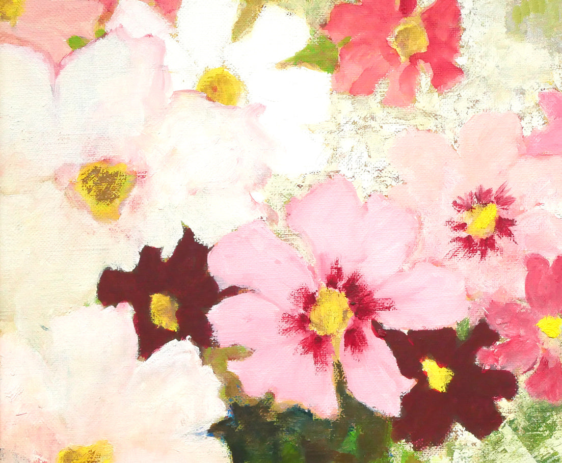 猿渡暁子「教会の庭で」油絵・F15号 拡大画像3