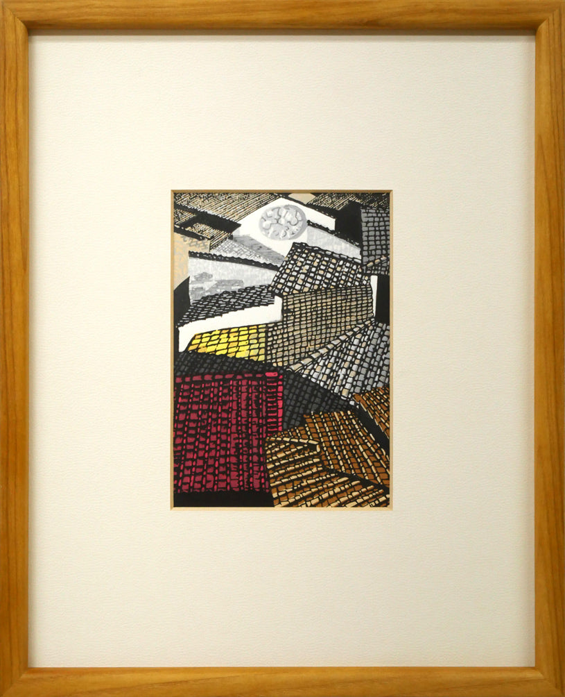 関野準一郎「フィレンツェの甍」木版画