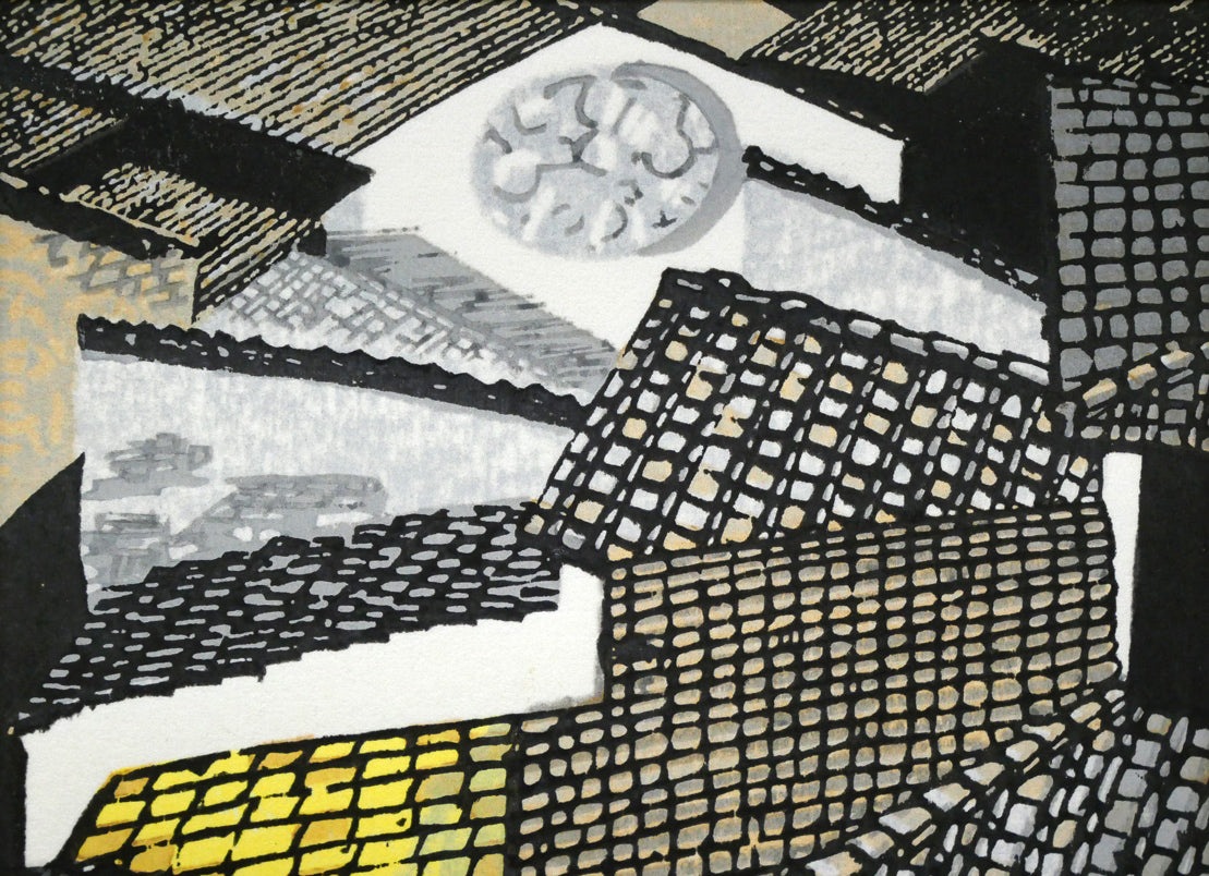 関野準一郎「フィレンツェの甍」木版画 拡大画像1