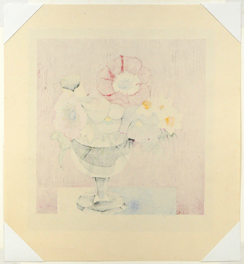 関野準一郎「花」木版画 作品シート裏側画像