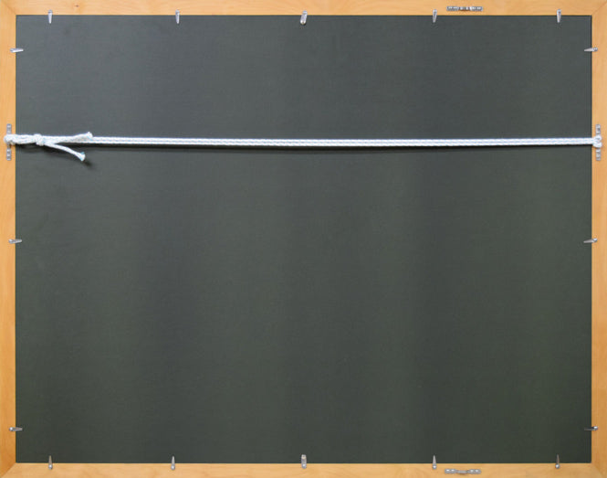 関野準一郎「西陣雪」木版画 額縁裏側画像