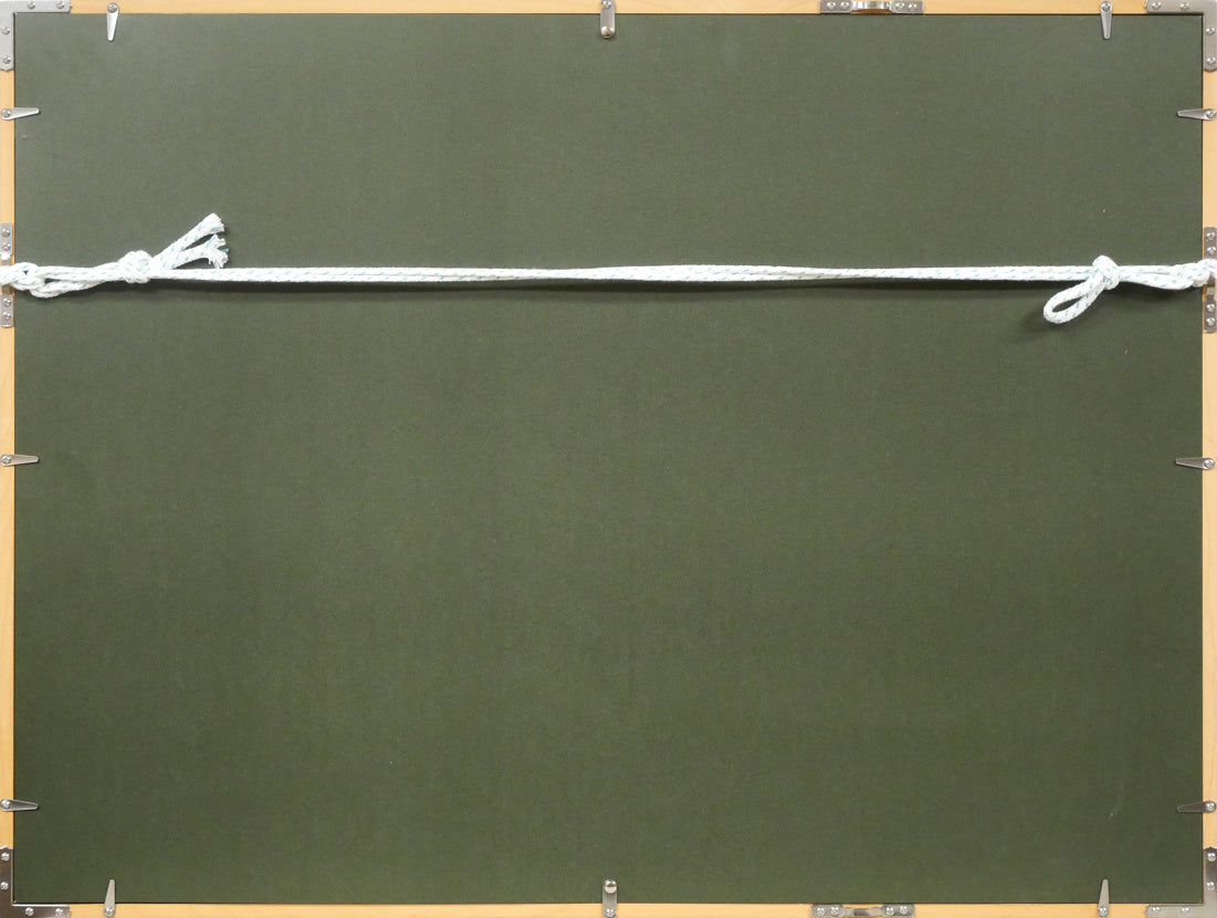 関野準一郎「東海道五十三次・二川」木版画 額縁裏側画像